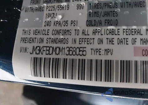 2021 Mazda Cx-5 Grand Touring z USA, uszkodzony, nr VIN JM3KFBDM0M1368055